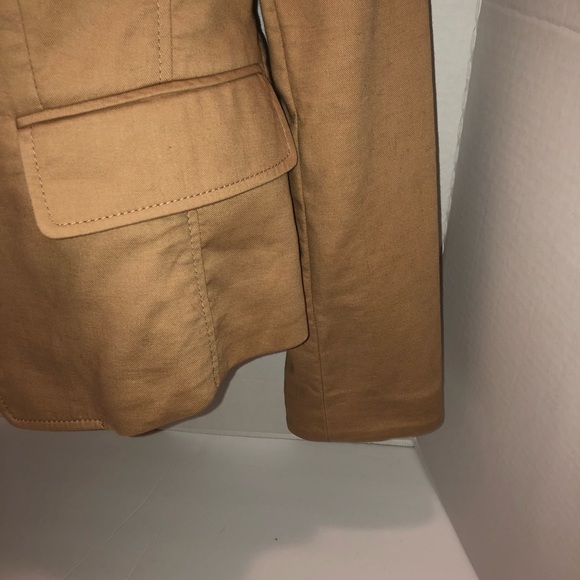 PRICH ladies cotton blazer silver buttons partially lined tan single button - Picture 3 of 7